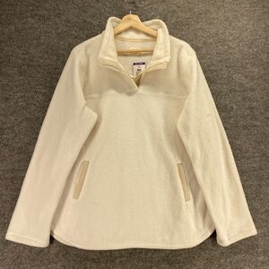 New TXS Jacket Women 2XL Beige Long Sleeve Fleece Collared Pockets Lined Casual